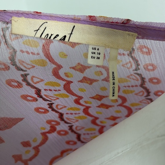 ANTHROPOLOGIE Floreat Orchid Floral Dress size 6 - Picture 8 of 9